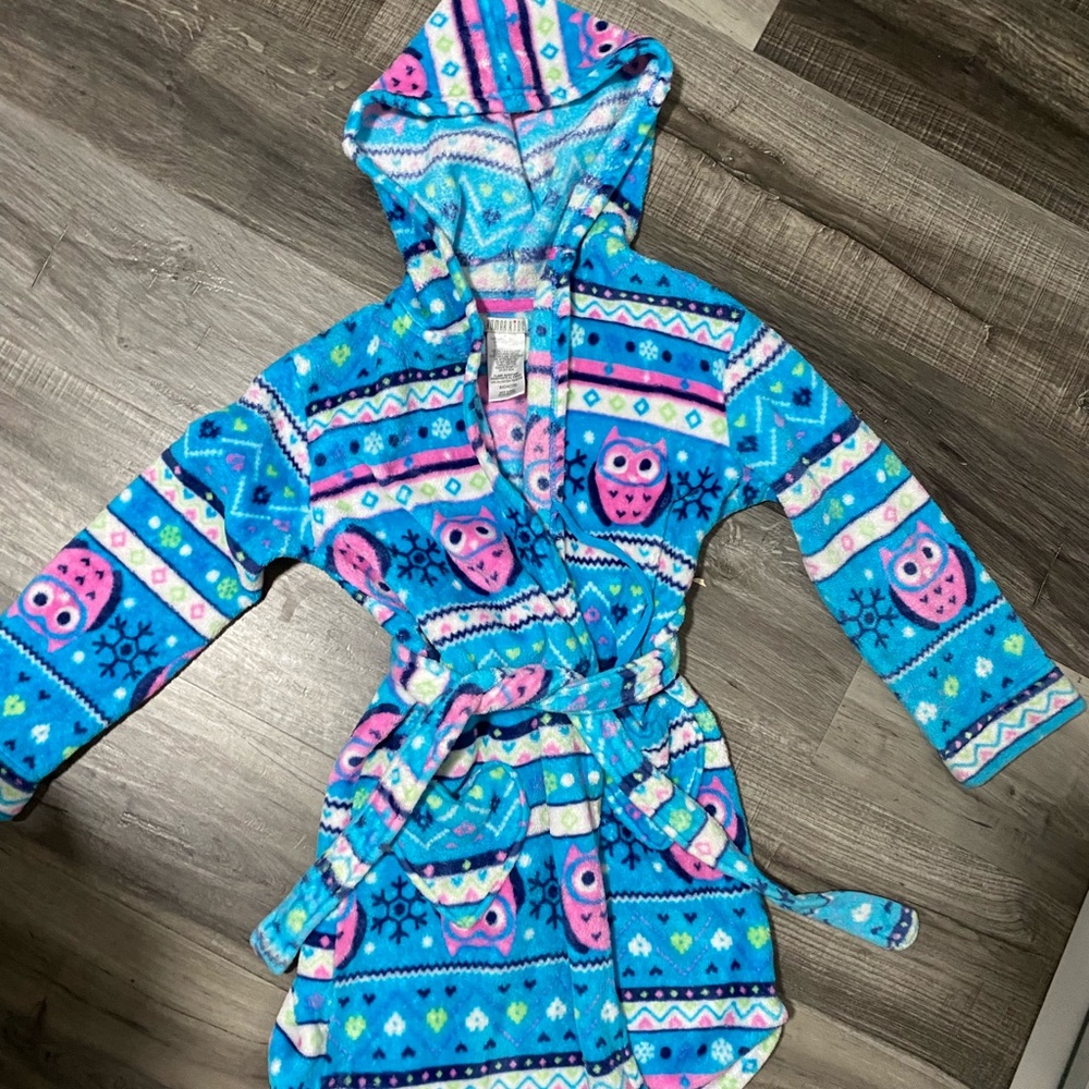 Komar Kids Blue and Pink Owl Pajama Robe